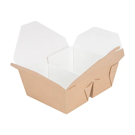 BOÎTES AMÉRICAINES 2 COMPART. THEPACK 675 + 6 75 ML 15,2x12,1x6,5 CM NATUREL CARTON NANO-MICRO + PP (300 UNITÉ)